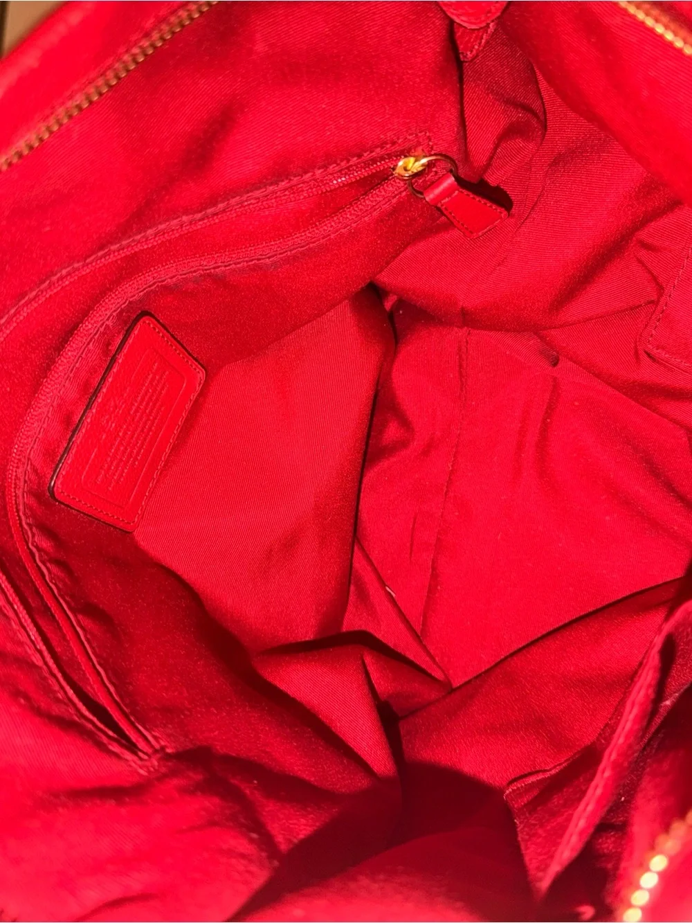 Coach Red Pebbled Leather Shoulder Bag